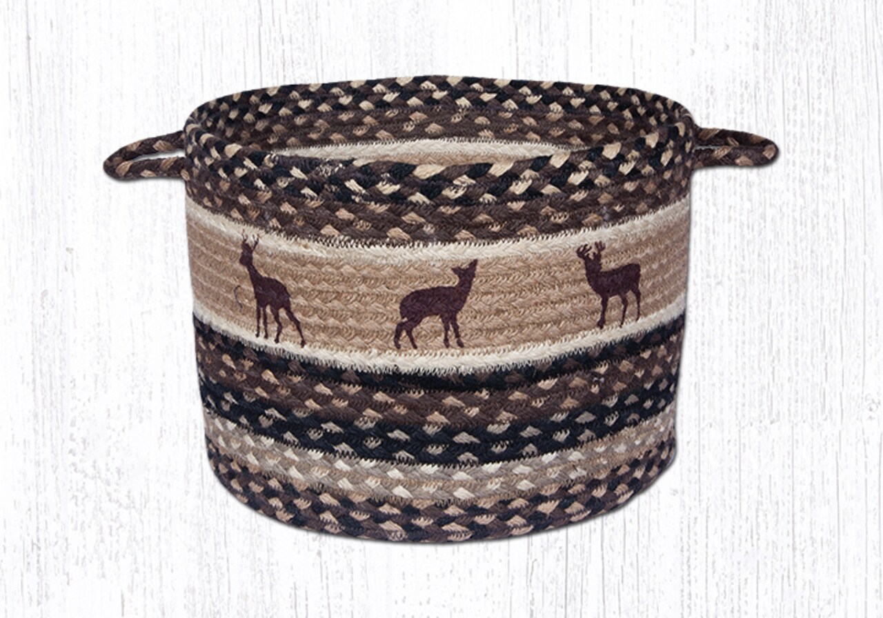 Earth Rugs UBP-518 Deer Silhouettes Printed Utility Basket 13 Inch X 9 Inch
